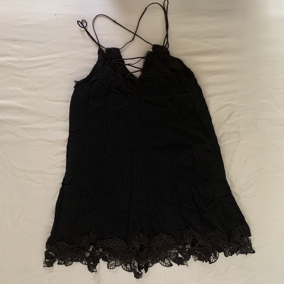 LULUS BLACK BABY DOLL MINI DRESS / COVERUP - Picture 1 of 5